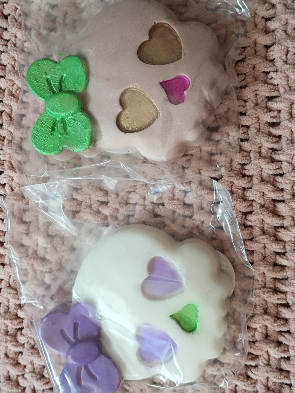 Handcrafted Heart & Bow Party Soaps - White and Pink Accents